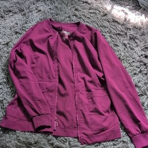 Grey's Anatomy Purple Utility Jacket with Structured Design